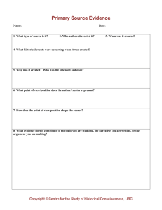 Use Primary Source Evidence template