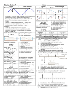 Physics Review 7 Name Formula Symbol and Units Mechanical