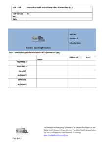 Interactions with IEC (Institutional Ethics Committee) SOP