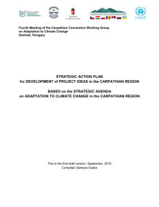 Strategic Action Plan for development of project ideas in the