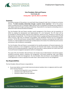 Vice President, Risk and Finance - North Peace Savings and Credit