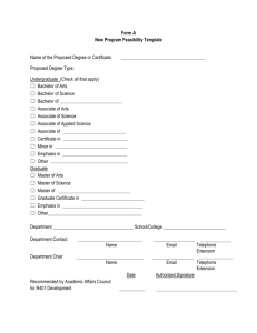Form A - New Program Feasibility Template