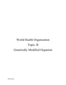 World Health Organization Topic: B Genetically Modified Organism