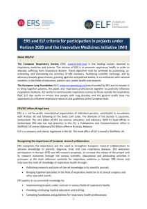 ERS/ELF criteria for participation in Horizon 2020 projects and the