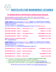 2016 Class Schedule - Institute For Bioenergy Studies