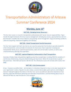 Monday, June 16 th - Transportation Administrators of Arizona