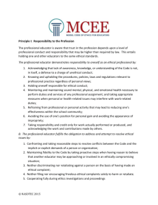 2015 Model Code of Ethics for Educators