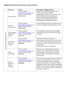 Suggested Resources for the Data to Story project