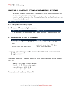 exchange of shares