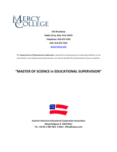 MASTER OF SCIENCE in EDUCATIONAL Supervision