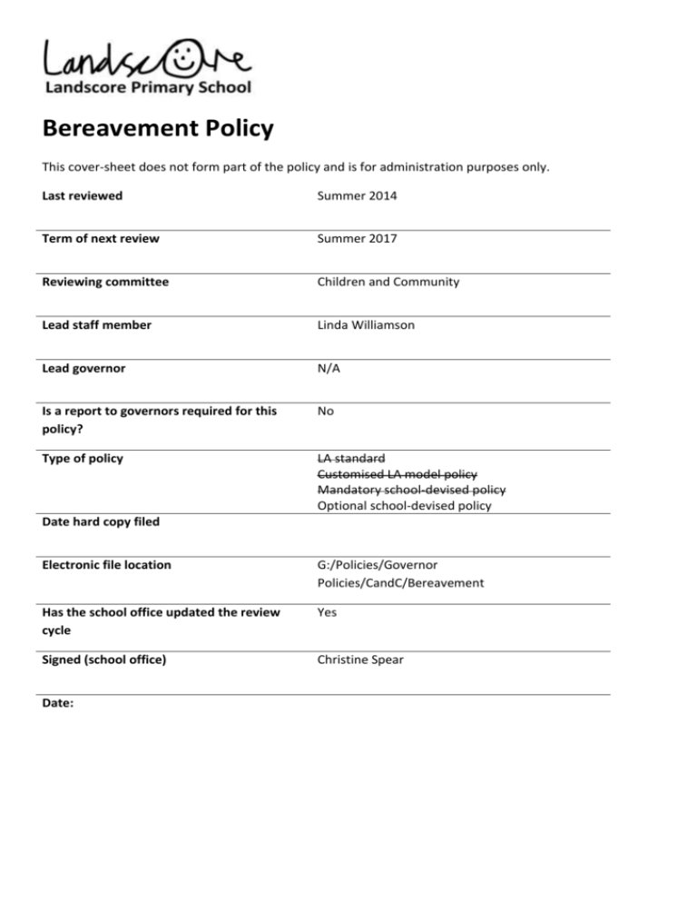 Bereavement Policy 2014