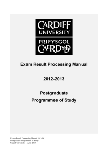 PG Exam Result Processing Manual 2012-2013