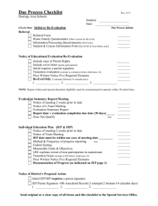 Due Process Checklist - Hastings Public Schools
