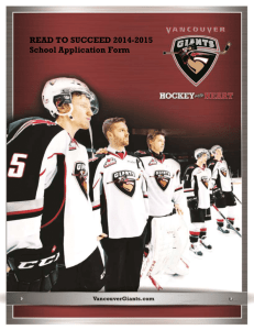 APPLICATION 2014/15 Vancouver Giants Read To Succeed Program