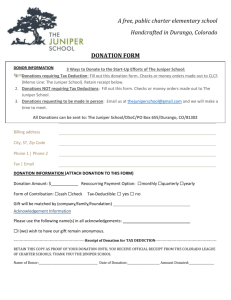 donation form - The Juniper School