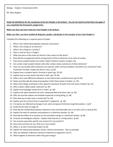 Biology Chapter 2 Study Guide 2015
