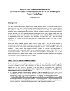 Percent Needy Guidance Document - West Virginia Department of