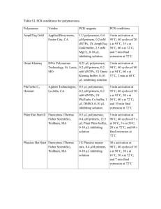 Table S1. PCR conditions for polymerases. Polymerase Vendor