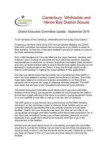 District Executive Update - Canterbury District Scouts
