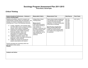 2011-13 Assessment Plan- Sociology