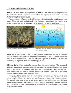 11-3 What are habitats and niches? Habitat