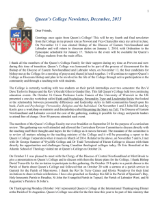 Queen`s College Newsletter, December, 2013