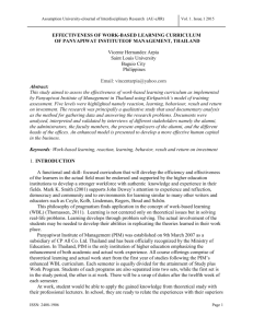 Assumption University-eJournal of Interdisciplinary Research (AU