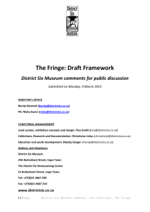 Draft Framework – District Six Museum comments 4 March 2013