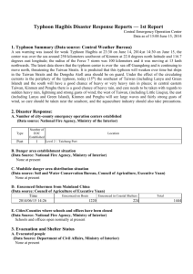 1. Typhoon Summary (Data source: Central Weather Bureau)