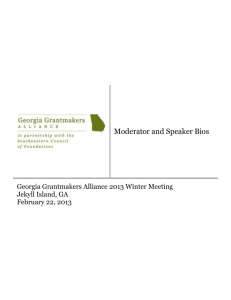 Speaker Bios - Southeastern Council of Foundations
