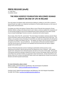 Irish Hospice Foundation welcomes Seanad debate on end of life in