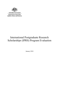 (IPRS) Program Evaluation - Department of Education and Training