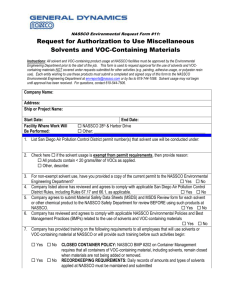 Application for Authorization to Use Solvents