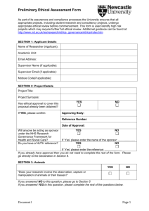 preliminary ethical review form