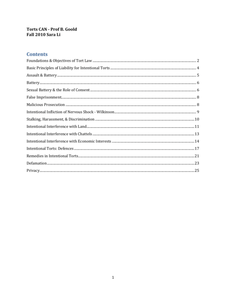 foundations-objectives-of-tort-law