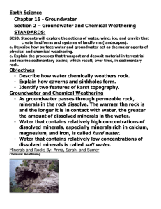 Section 2 – Groundwater and Chemical Weathering