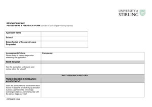 Research Leave Assessment and Feedback Form