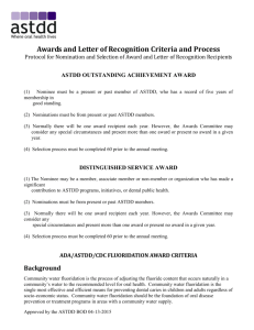 Awards Criteria - Association of State and Territorial Dental Directors