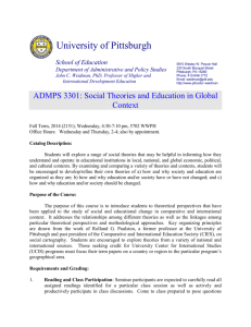 ADMPS 3301: Social Theories and Education in Global Context