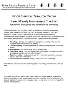 Parent/Family Involvement Checklist