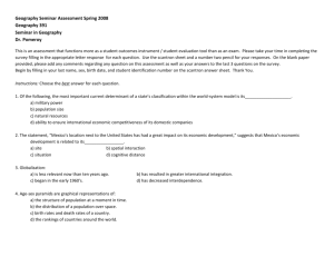 Geography Seminar Assessment Spring 2008 Geography 391