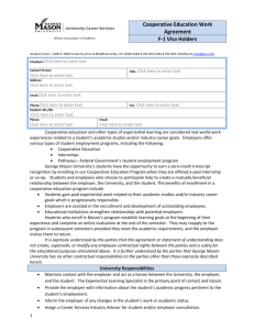 Co-op Work Agreement - University Career Services