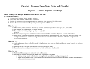 Chemistry Common Exam Study Guide and Checklist