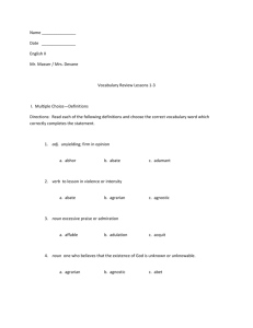 Name Date English II Mr. Masser / Mrs. Devane Vocabulary Review