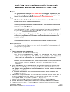 Sample Policy: Evaluation and Management for Hypoglycemia in