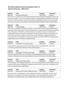 RCI Dual Enrollment Course Descriptions Gannon 2011-12