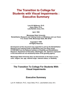 The Transition To College For Students With Visual Impairments