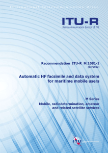 RECOMMENDATION ITU-R M.1081-1 - Automatic HF facsimile and