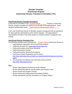 AmeriCorps Program Director Transition Plan Template