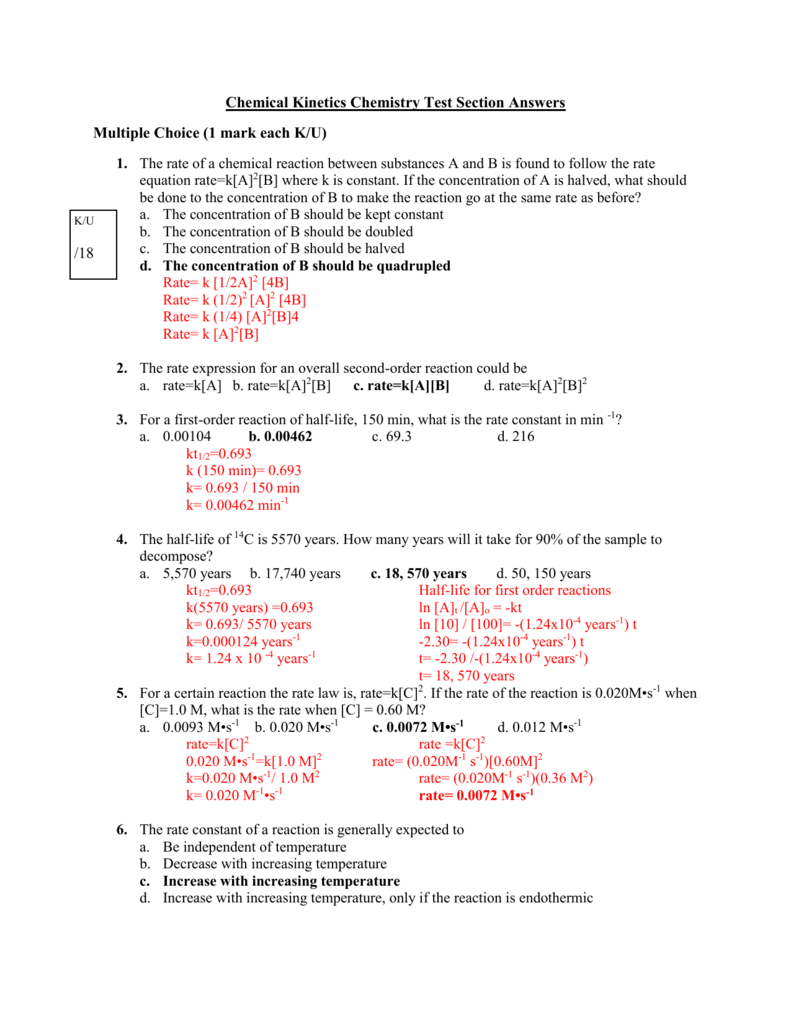 chemical kinetics case study questions term 2